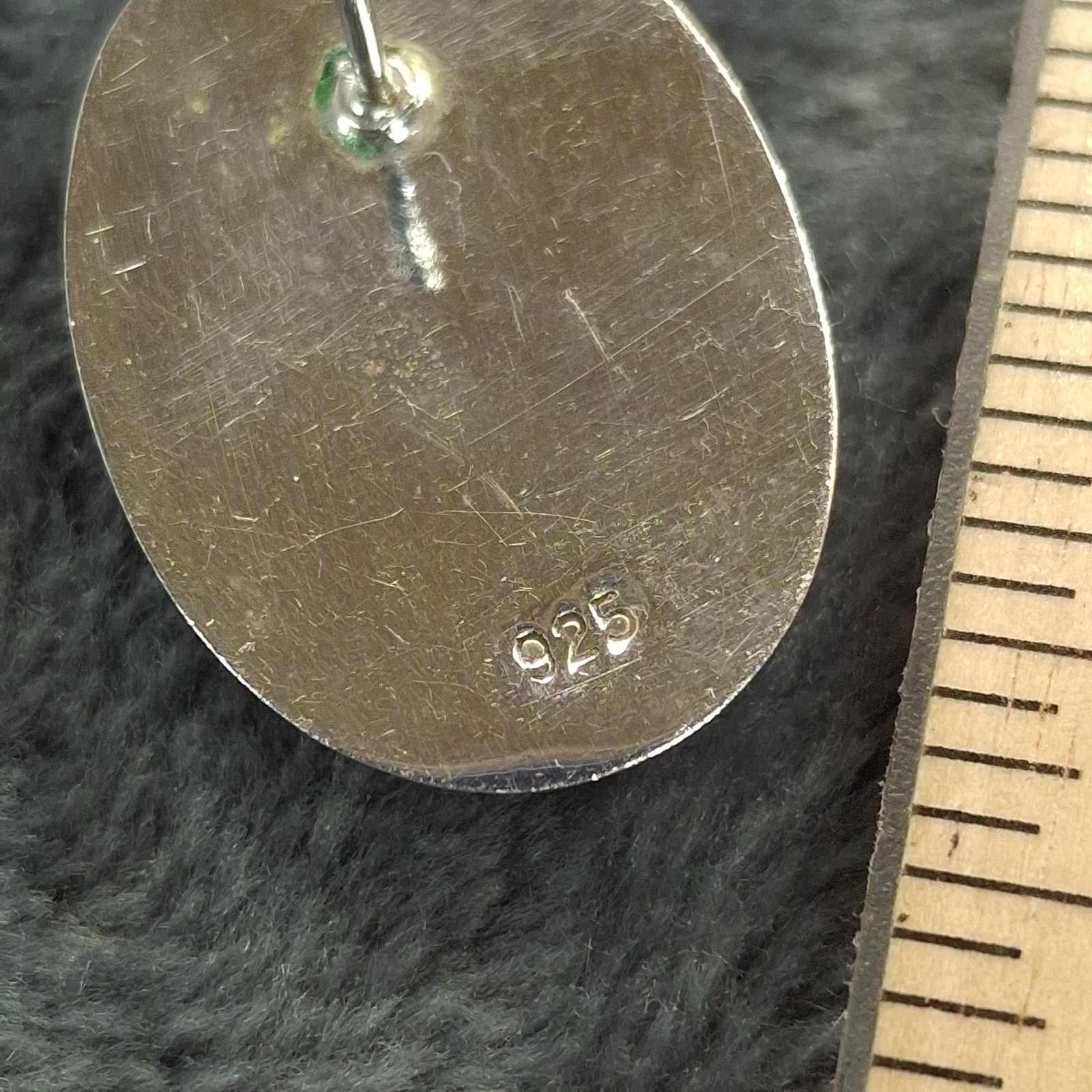 Sterling Silver Oval Stud Earrings Womens 1 Inch Ribbed Dome 7.71g of 925 Vtg