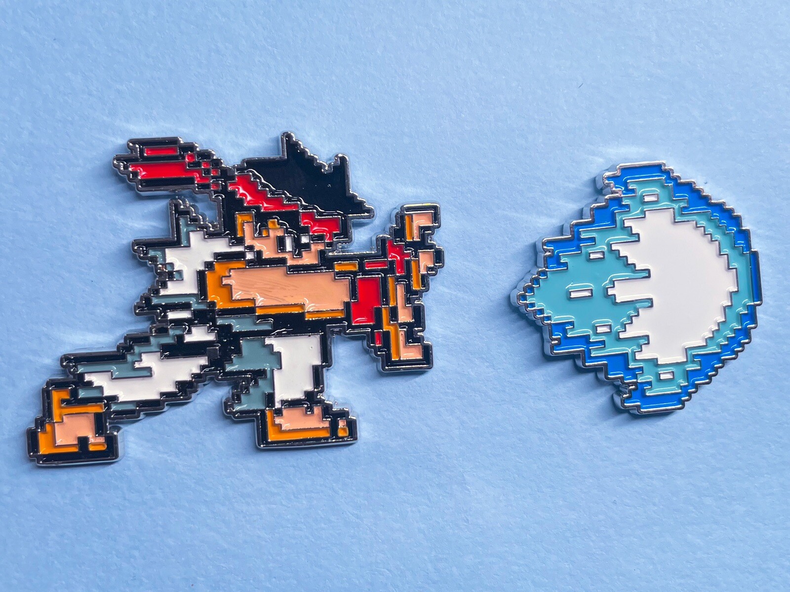 2pcs Street Fighter Pixelated Ryu Hadouken Enamel Pin Video Games Capcom 
