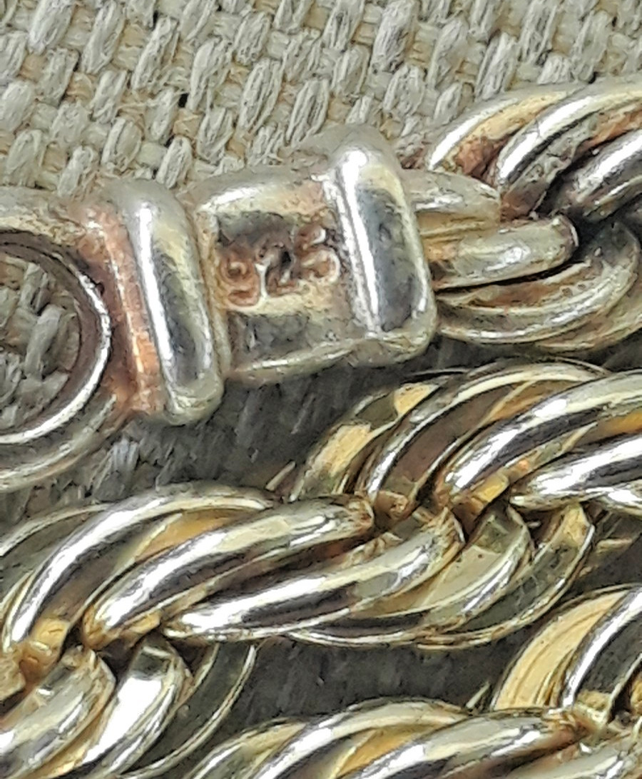 Vintage Gold Tone Sterling Silver 24.5” Rope Chain 4.7mm 47.5g
