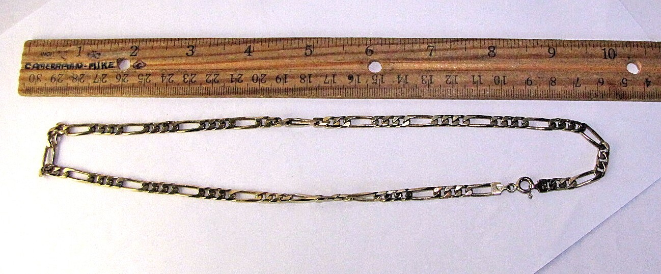 Vintage Figaro Necklace Gold Vermeil 925 Sterling Silver Vior FGS Italy 19″ Long