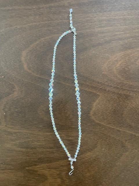 Vintage AB Clear Crystal 16″ Necklace & 7″ Bracelet 1950-60’s – Excellent Cond