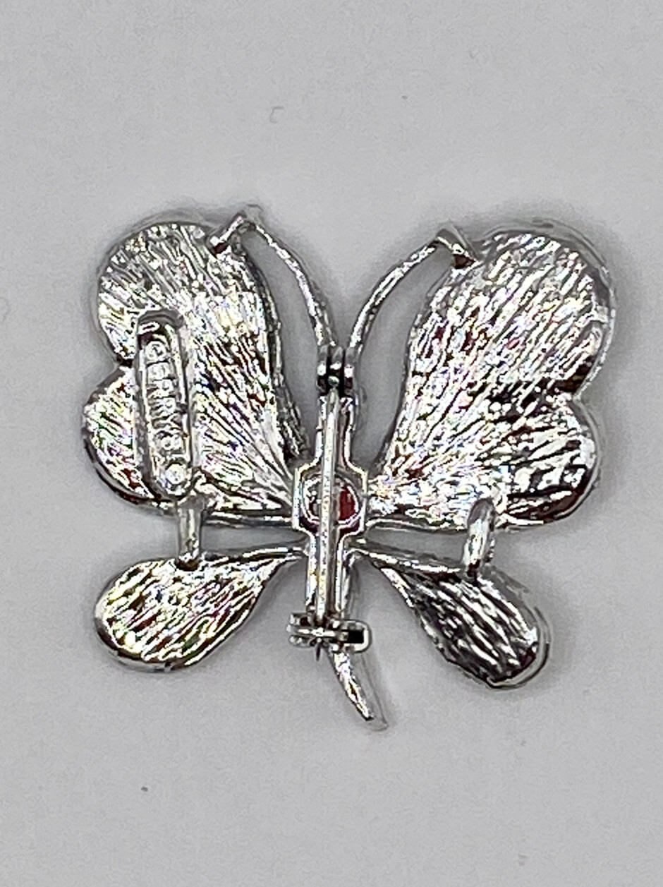 Vintage Signed Silver Tone Figural Gerry’s Butterfly Brooch Pin 1.5” X 1.5”