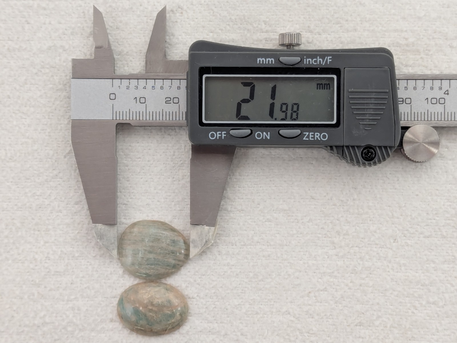 2 Amazonite Orthoclase Cabochon Gemstones 22.4 carat (4.49g) Exsolution Lamellae