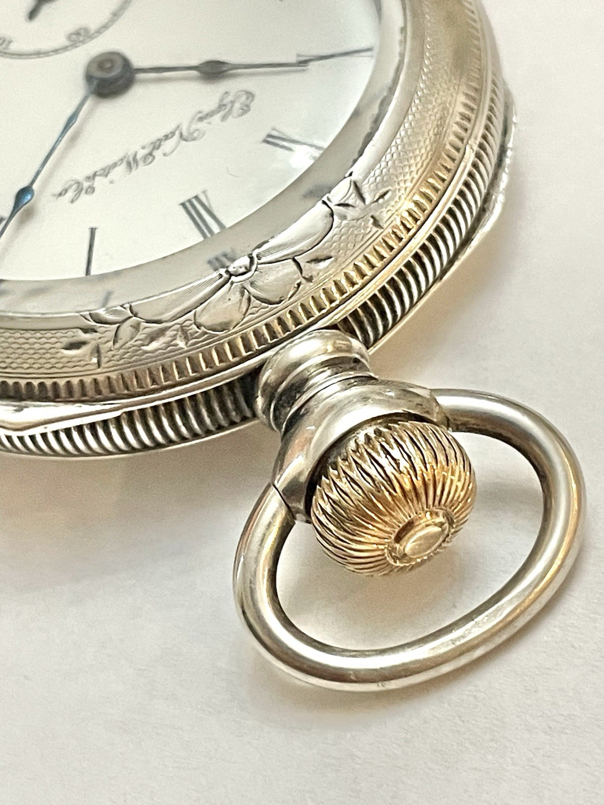 Excellent 1896 Elgin Coin Silver 18S Pocket Watch Serviced keep time 156g. 56mm.