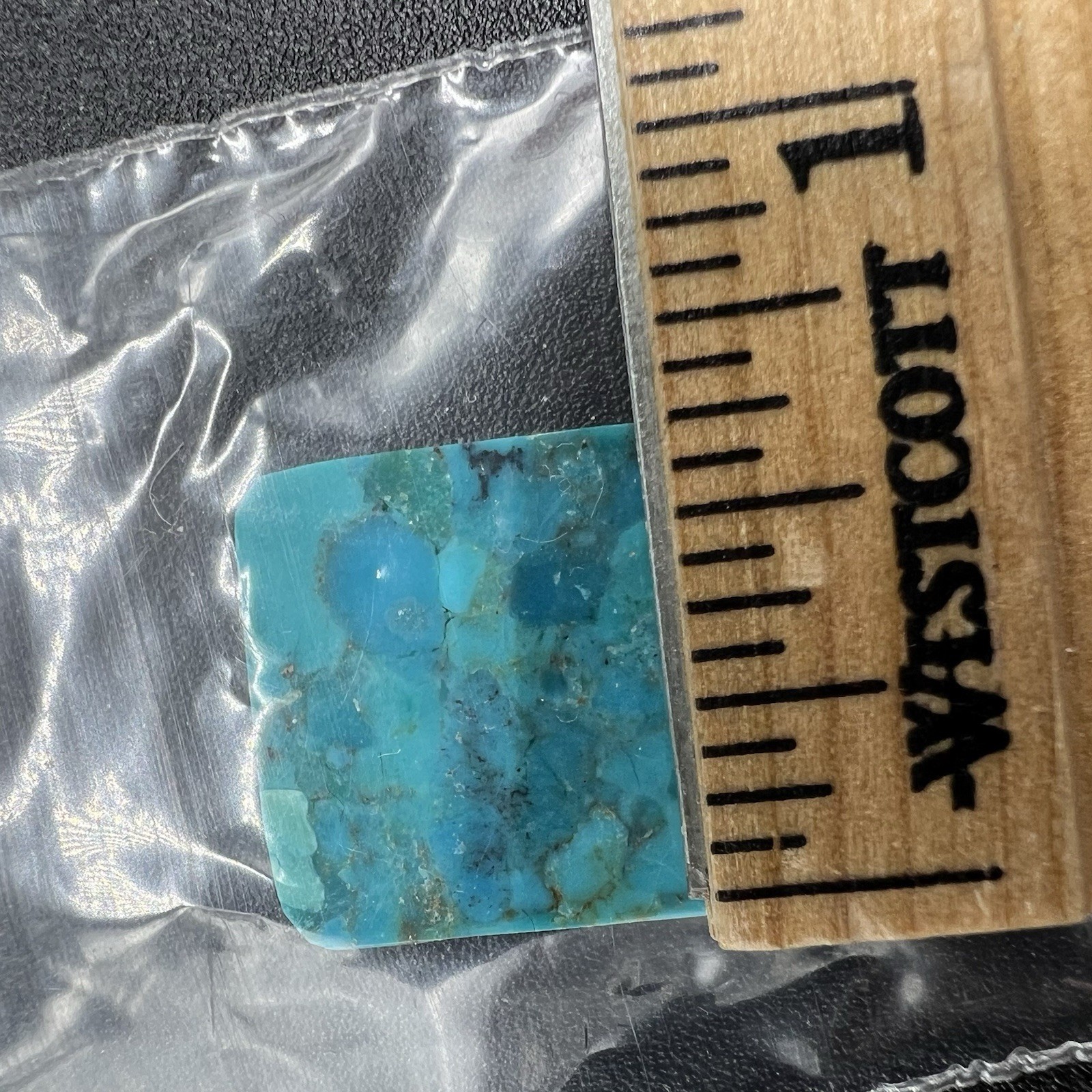 Composite Turquoise Rectangular Cabochon Blue Mosaic Stone Jewelry 3g
