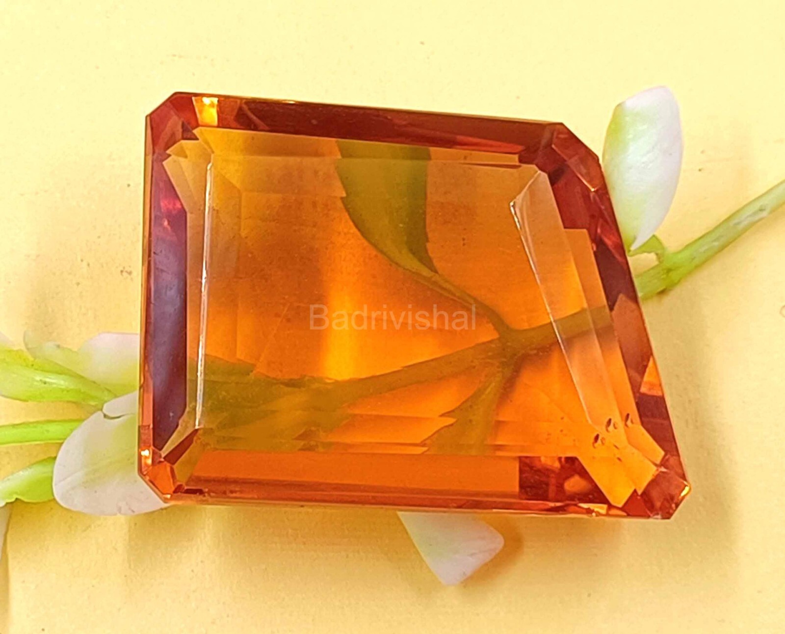 105 Ct IGL Certified Yellow Citrine Brazil Fancy Cut Loose Gemstone EUW