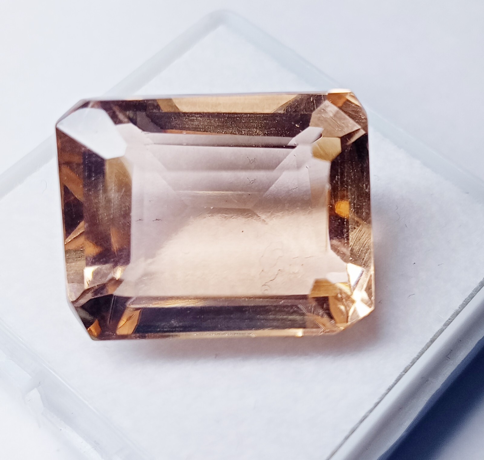Natural Morganite Emerald Cut Madagascar Certified Loose Gemstone 17.90 Ct