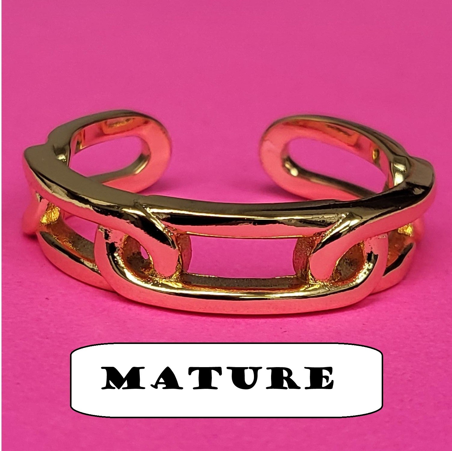 NEW HANDMADE Gold Paperclip Penis Glans Ring Solid Cuff Brand New!
