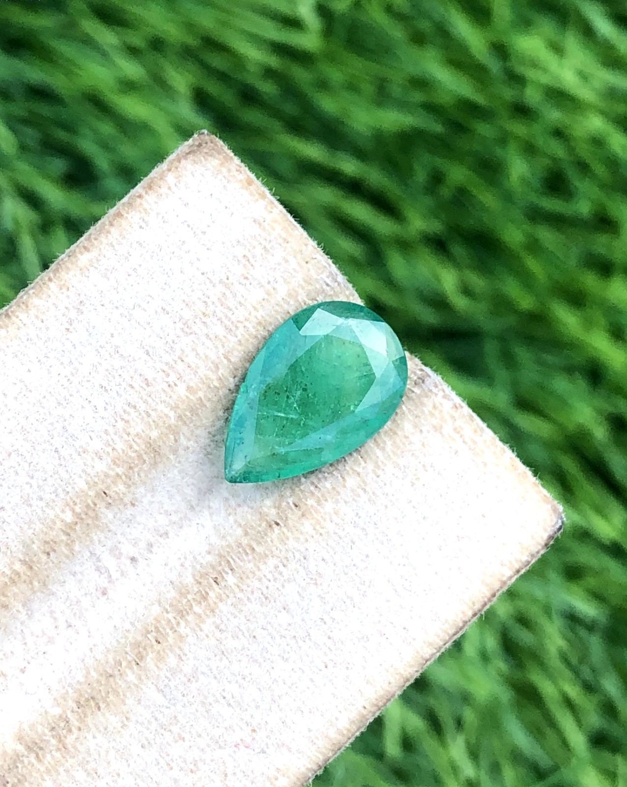 Natural 2.55 CT Emerald Pear Shape From Zambia Amazing Charming Loose Gemstone