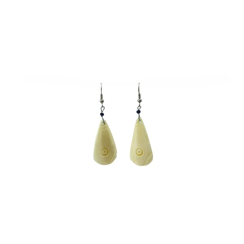Africa Handmade Bovine Bone Earrings – Carved Earrings – Unique African Jewelry