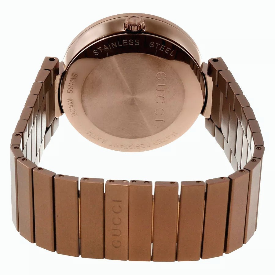 Gucci Interlocking XL PVD 42mm Steel Brown Dial Men Quartz Watch YA133211 – NWOT