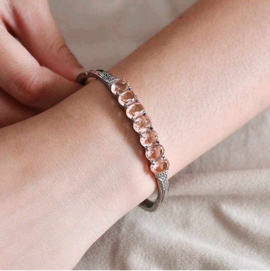 Morganique Quartz Adjustable Bangle Bracelet In 316L Stainless Steel 6.50-7.87in