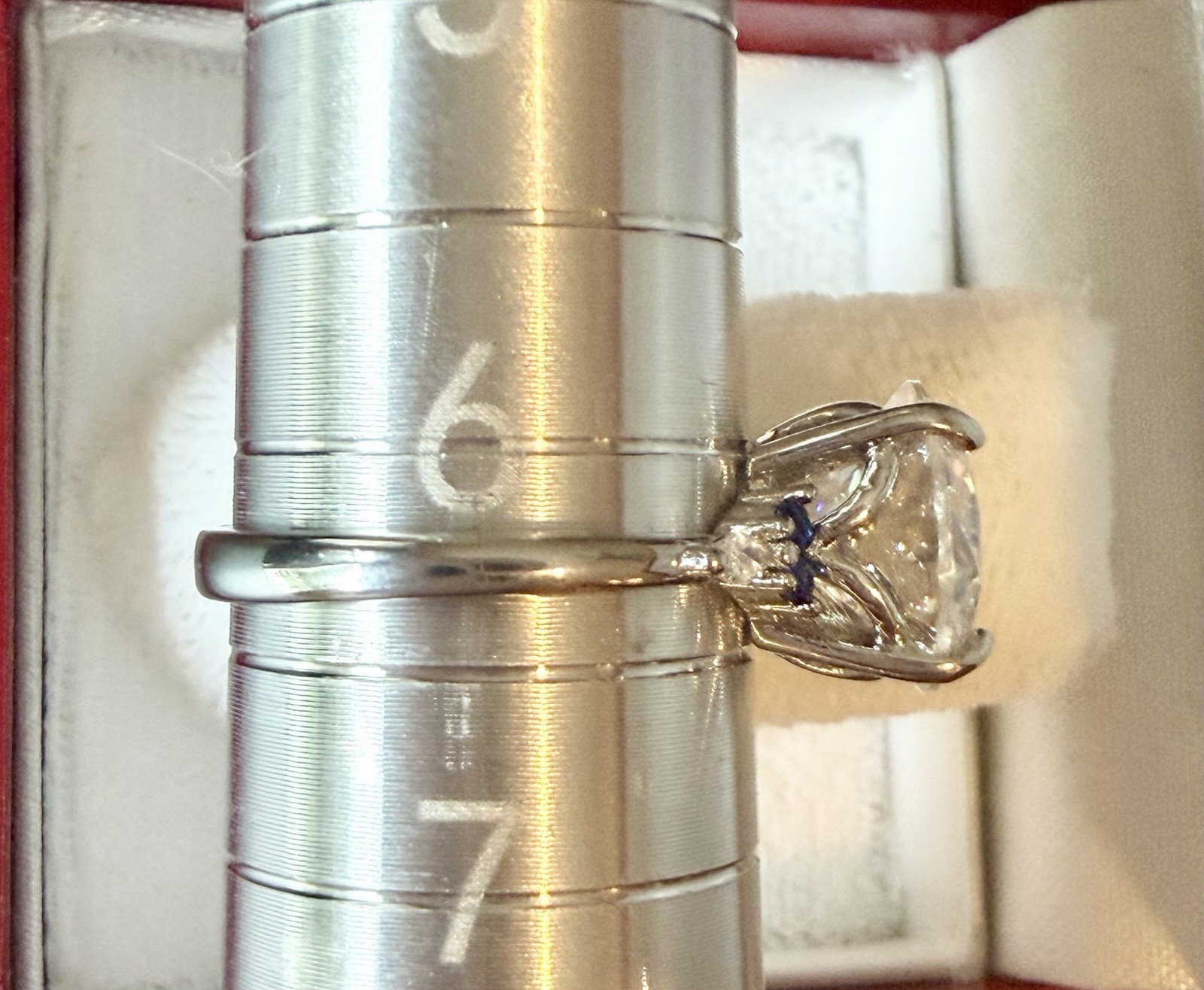 Genuine Moissanite Ring 4 Ct Size 6.25 GRA Certified S925 Lab Sapphire