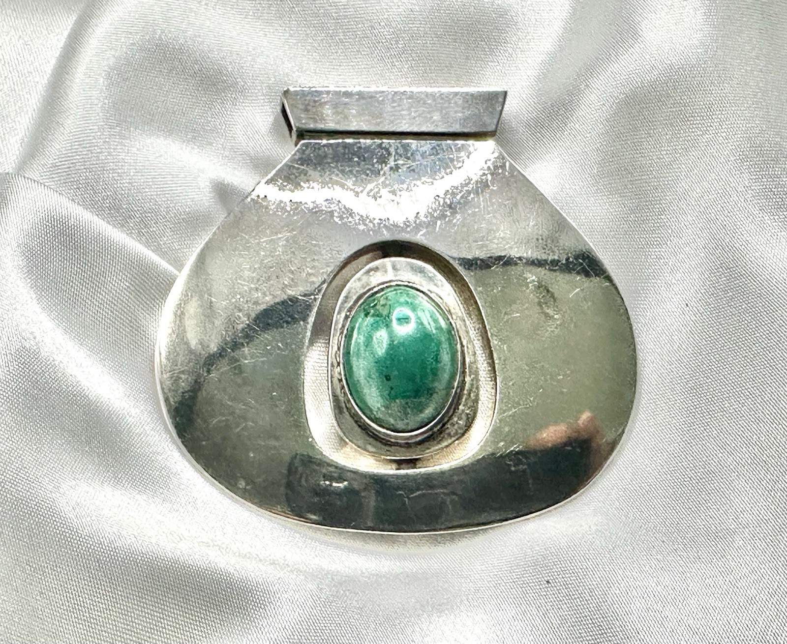 Sterling Silver 925 Reversable Spin Vintage Modernist FLIP Pendant Handmade