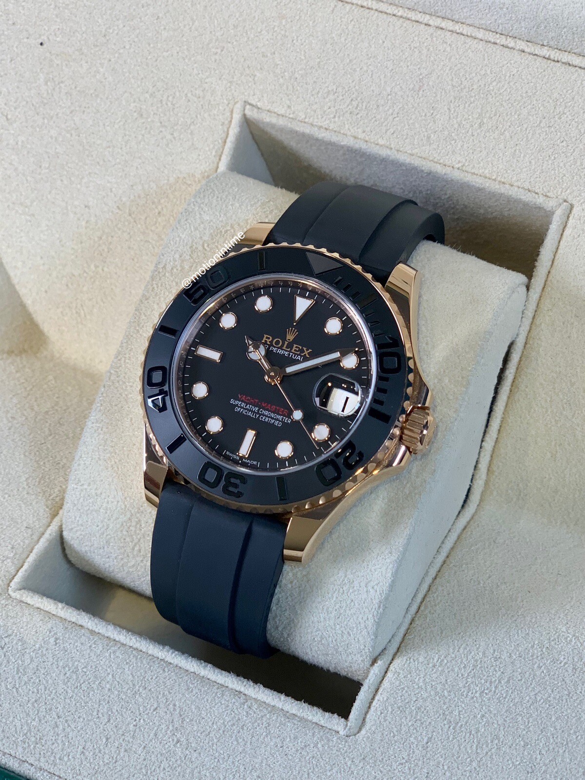 Rolex 268655 Yacht-Master 37mm Everose Gold & Black Ceramic on OysterFlex