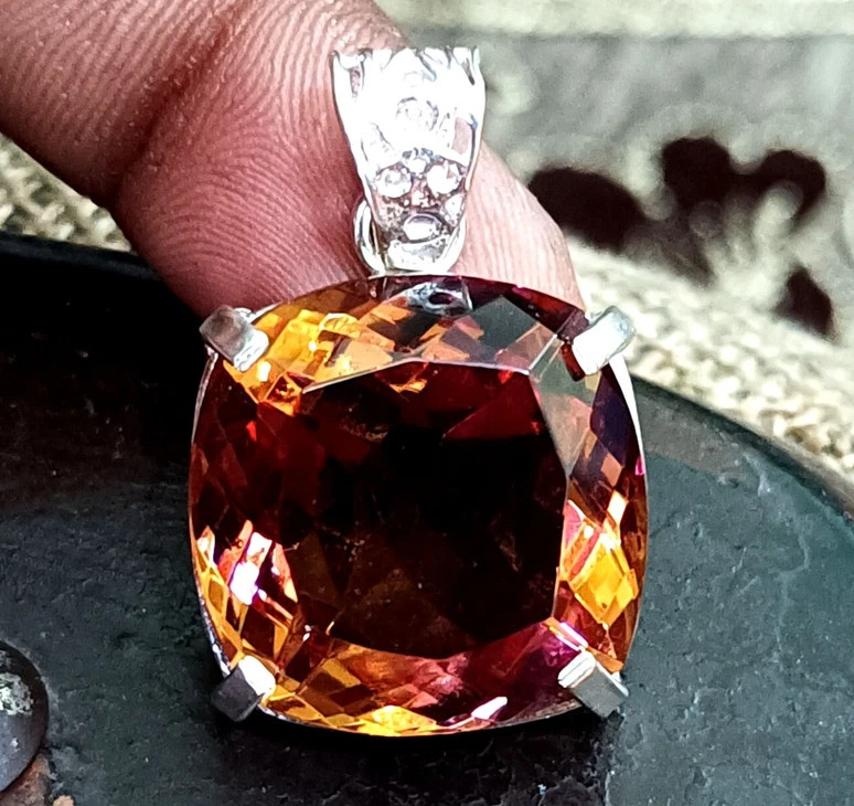 Natural Alexandrite Color Change Loose Gemstone 65 Ct 925 Solid Silver Pendant