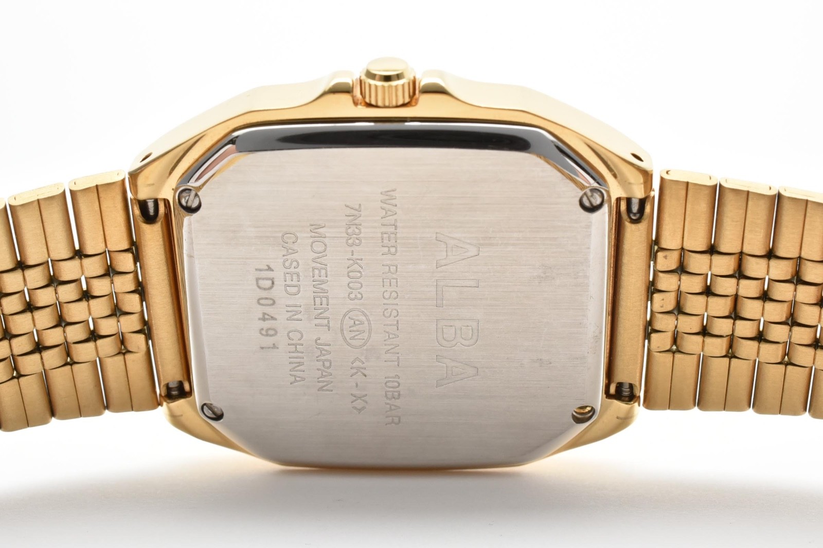 [NEAR MINT] SEIKO ALBA 7N33-K003 Quartz Day Date Gold Tone Men?s Watch Japan