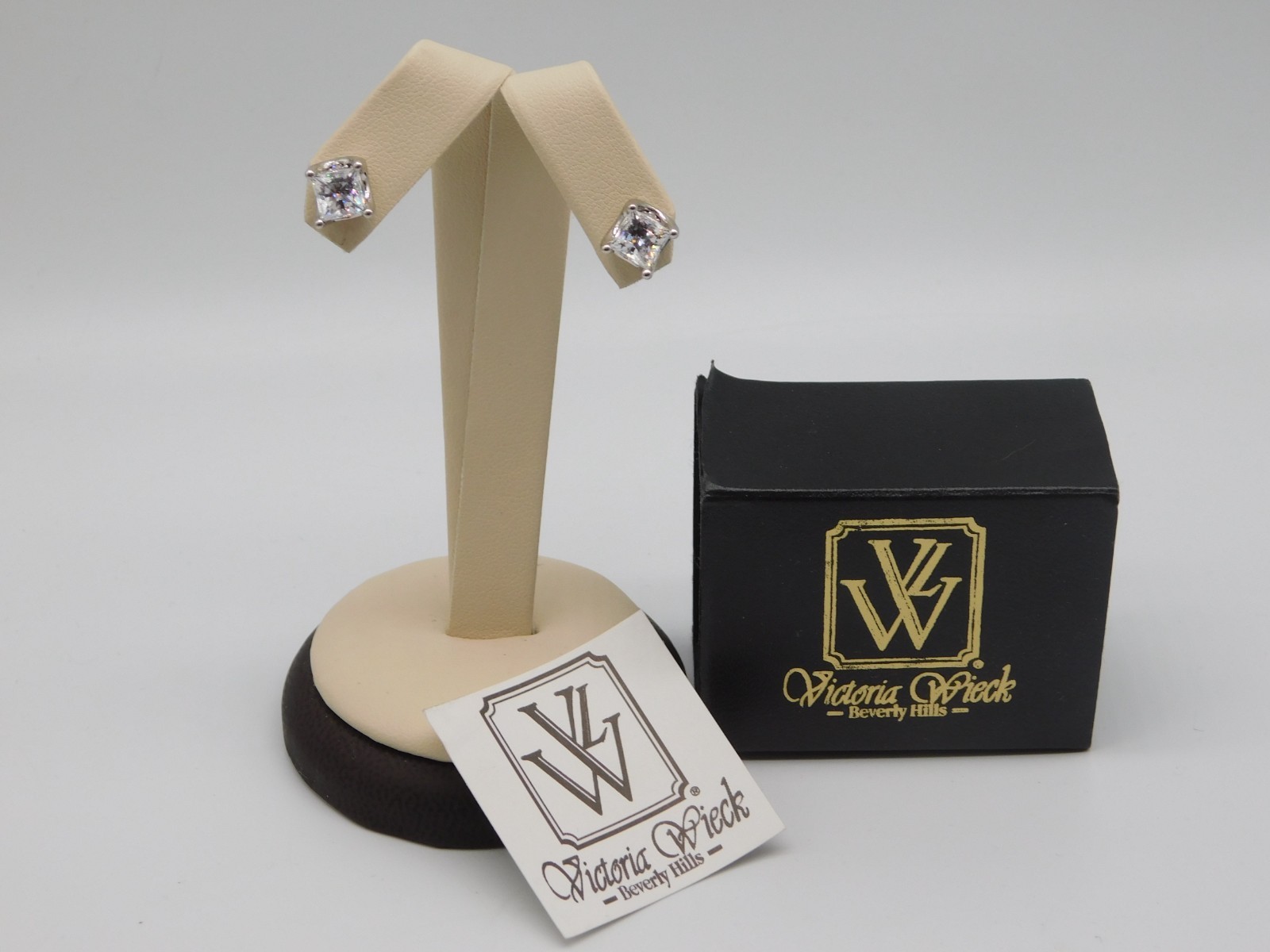 JTV DESIGNER VICTORIA WIECK STERLING SILVER FRENCH PASTE STONE POST EARRINGS