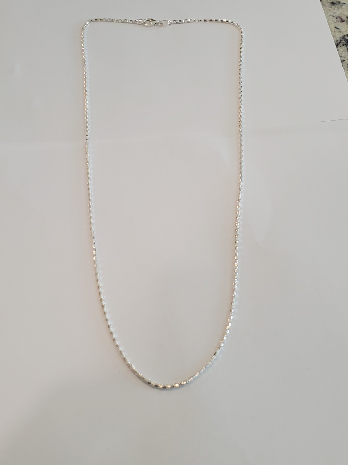 Ultrafine Silver 950 24in Necklace Box Style Sparkles Extra. 6 Grams