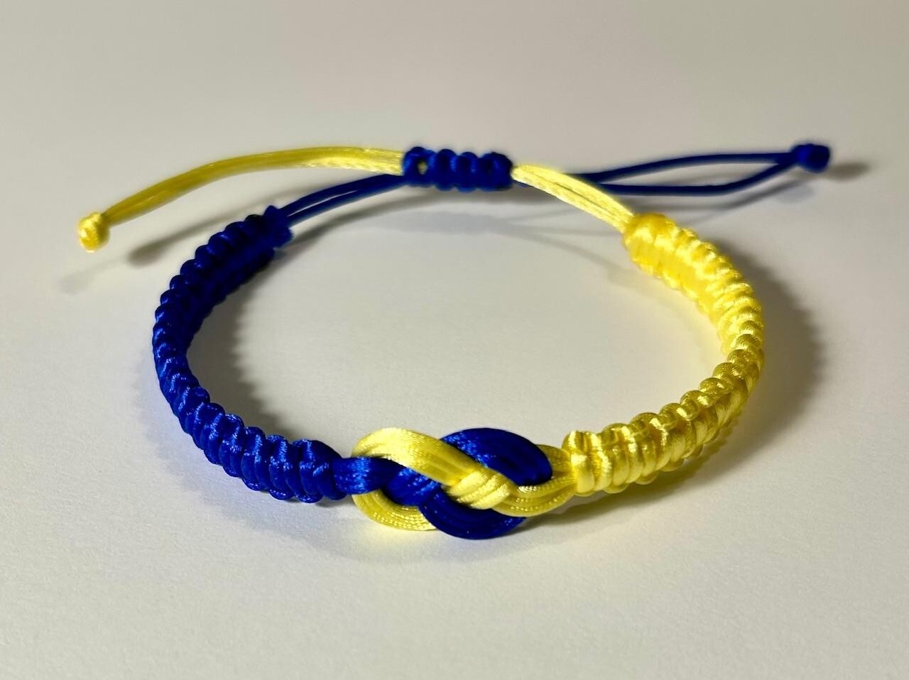 Stand with Ukraine adjustable Bracelet, Blue and yellow bracelet. 90% will donat