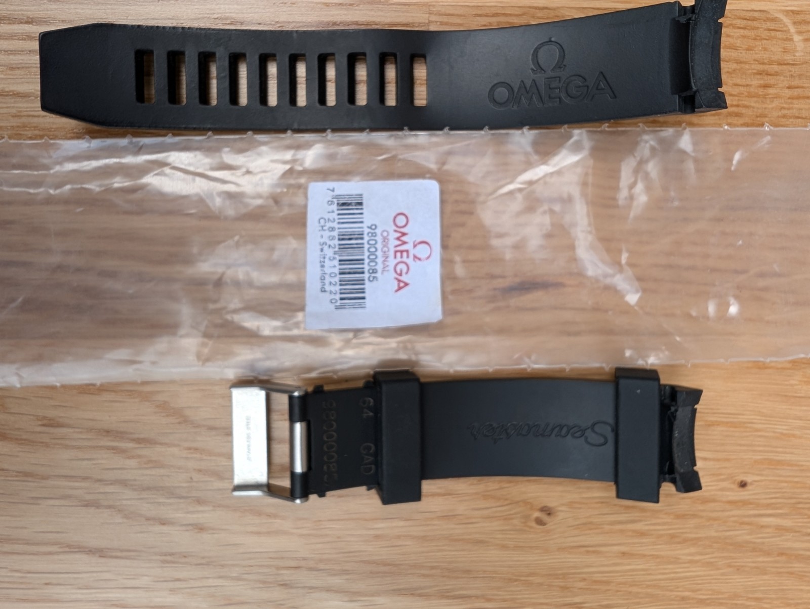 Genuine Black Omega Seamaster/Planet Ocean 20mm Rubber Strap & Buckle 98000085