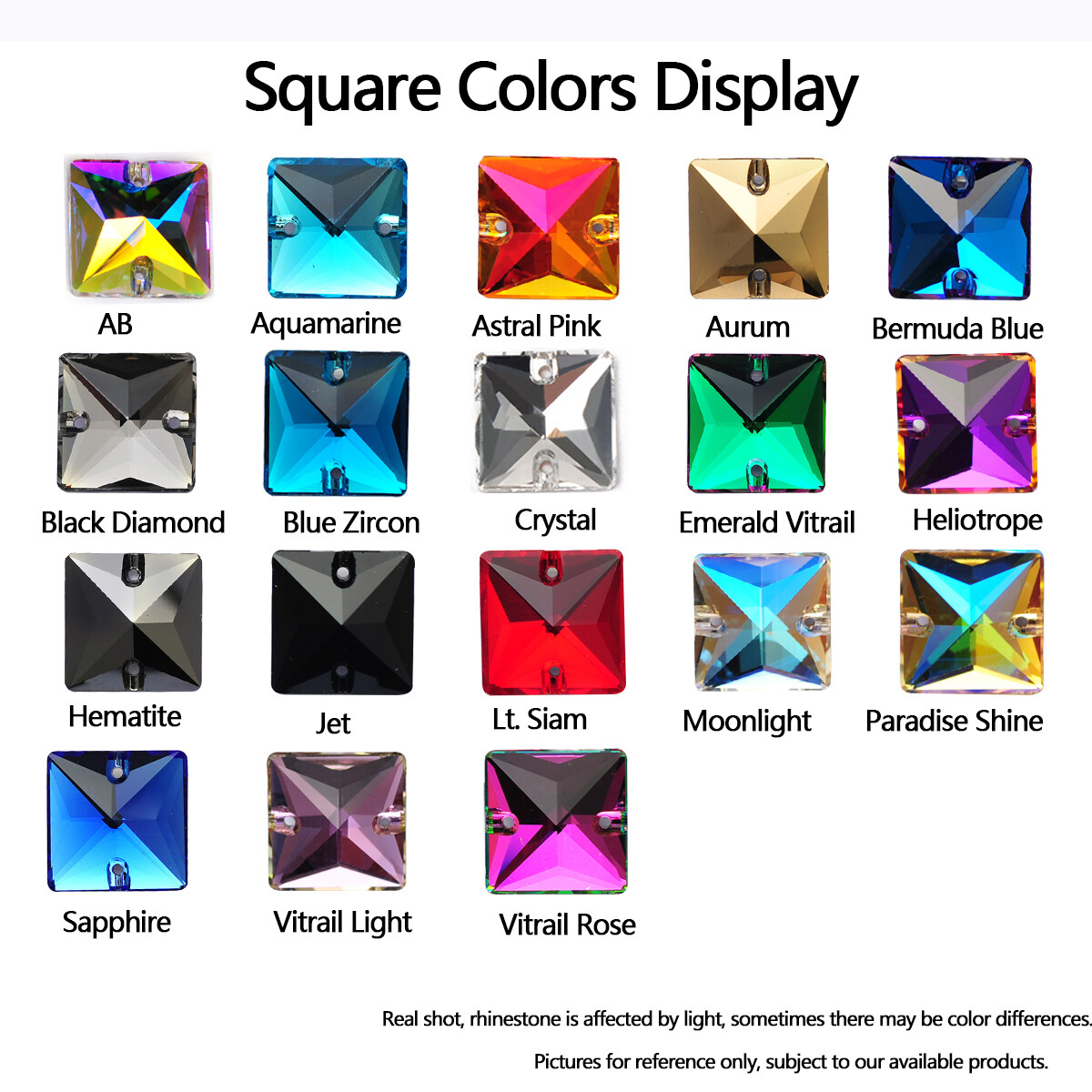 Glass Sew On Stones K9 Square Sew On Flatback Rhinestone Wedding Dress Accessori