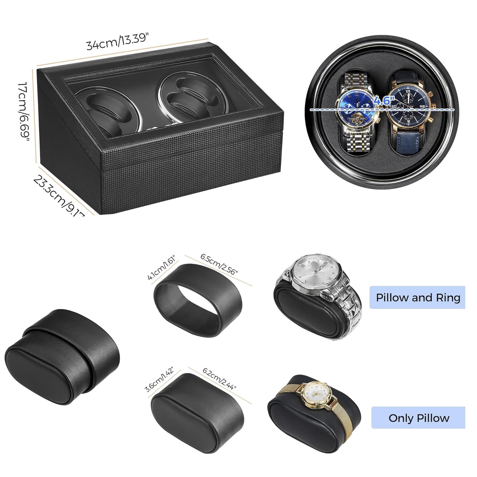 ANWBROAD Watch Winder for Automatic 35.4 cm x 19.9 x 25.5 cm, black