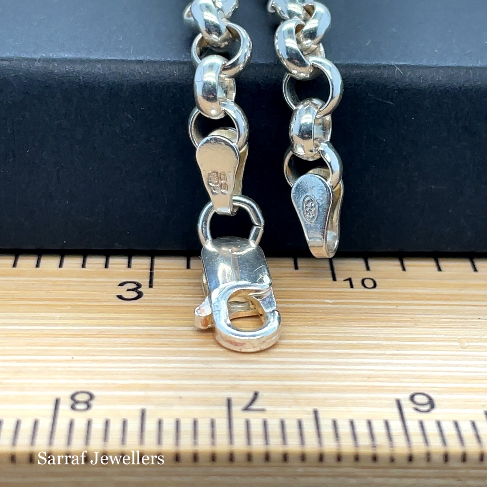 925 Sterling Silver Solid 4.5mm Rolo Belcher Chain Necklace 18″ 20″ 22″ 24″ 26″