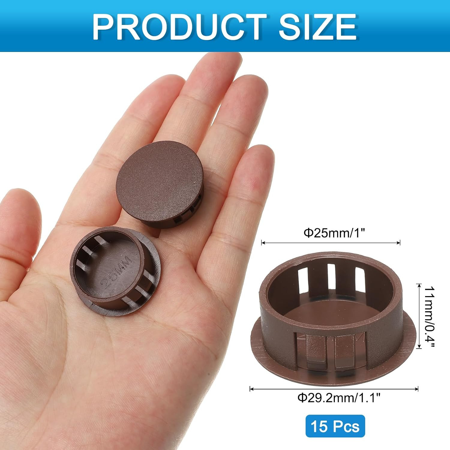15Pcs Nylon Plastic Hole Plugs, 1″(25Mm) round Drill Screw Hole Plugs Covers Kno