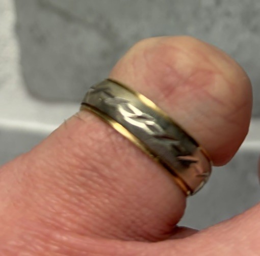 Vintage 14k ArtCarved Gold Band & Two-Tone Gold Ring Minimalist Wedding Set 8g