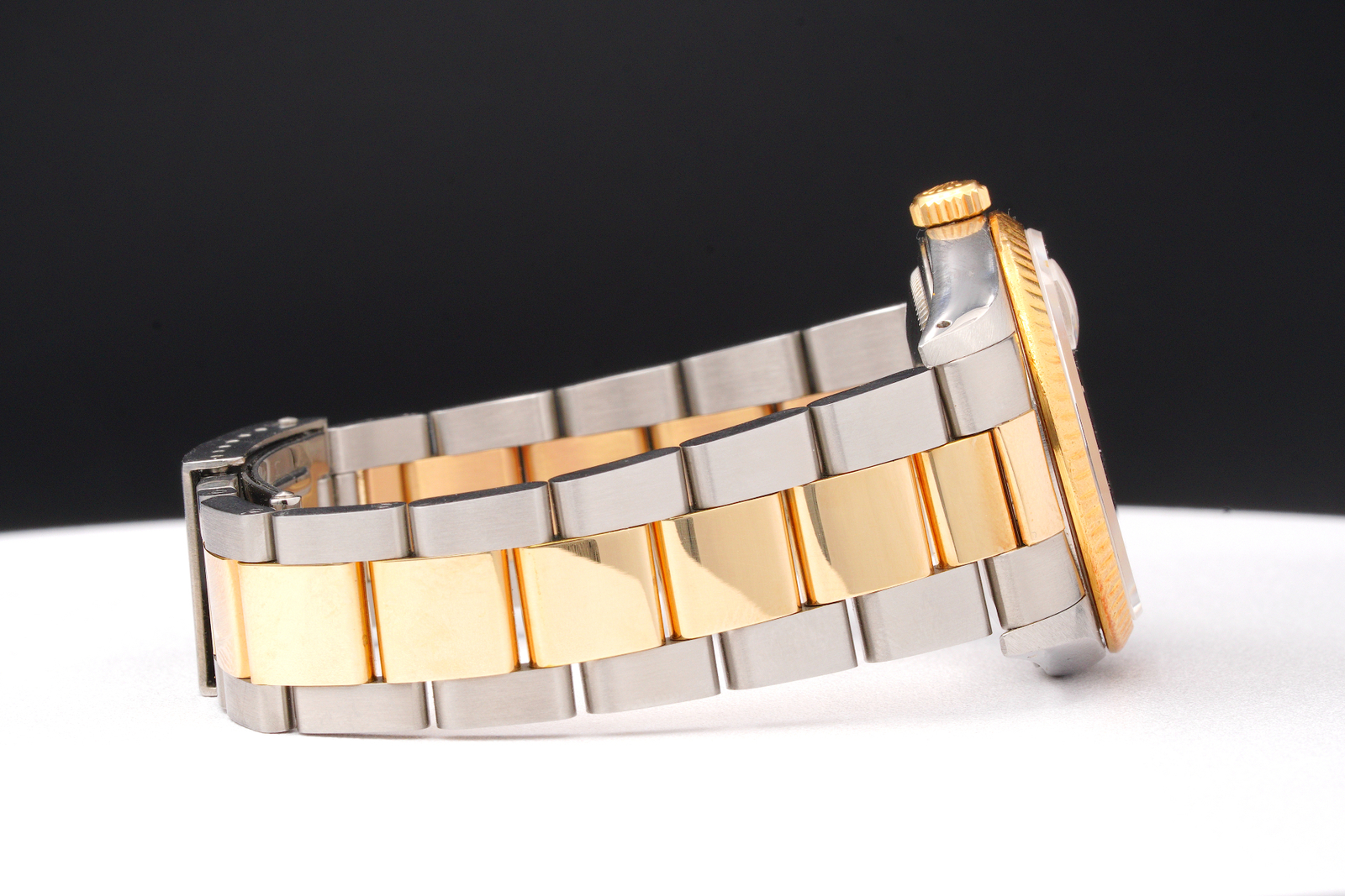 Mens Rolex 2Tone Yellow Gold Stainless Steel Datejust Gold Diamond Dial 16233