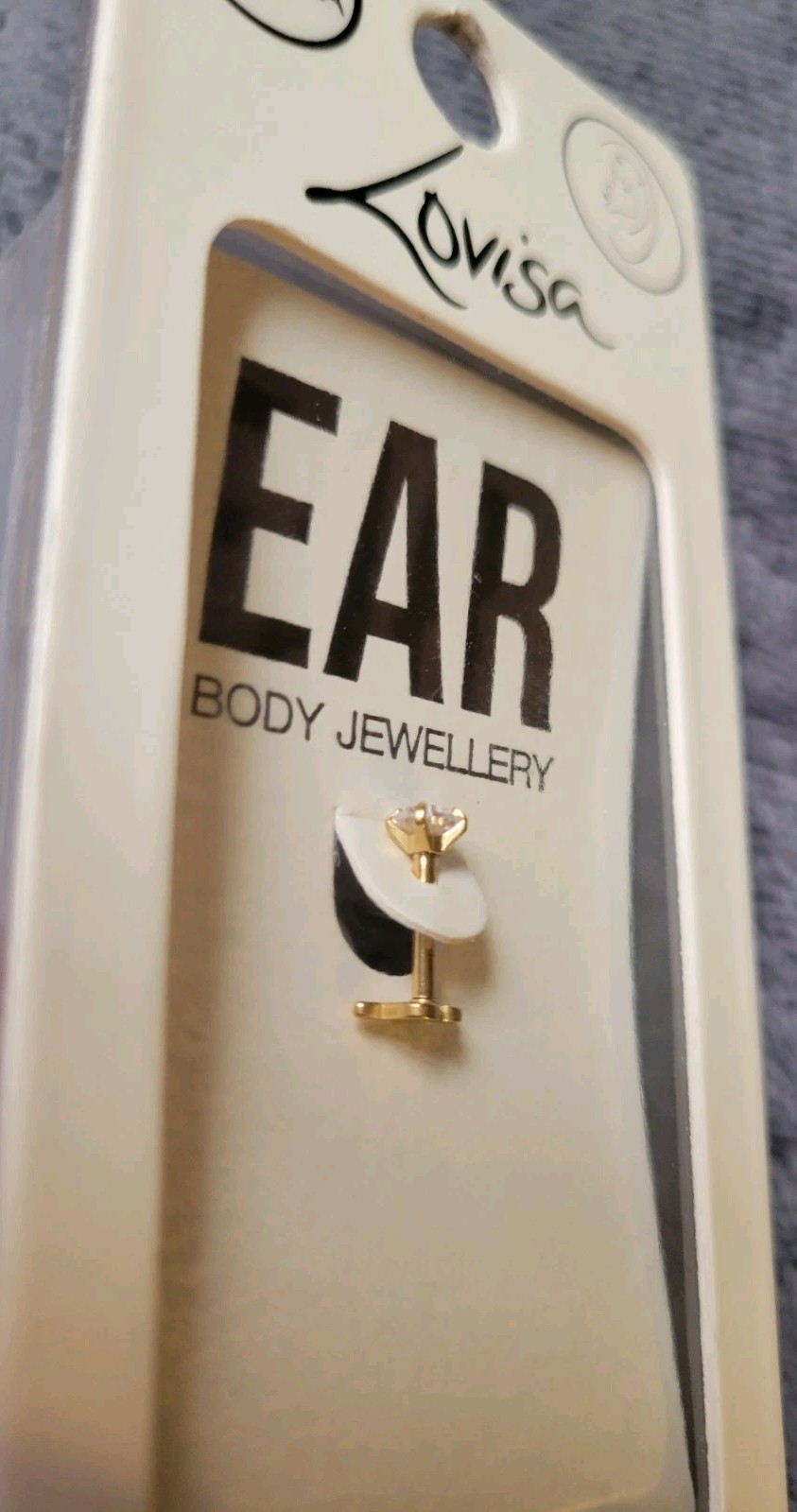 LOVISA Earring Stud Gold Plate Surgical Steel CZ & SNAKE 16G/1.2mm Fairy Grunge