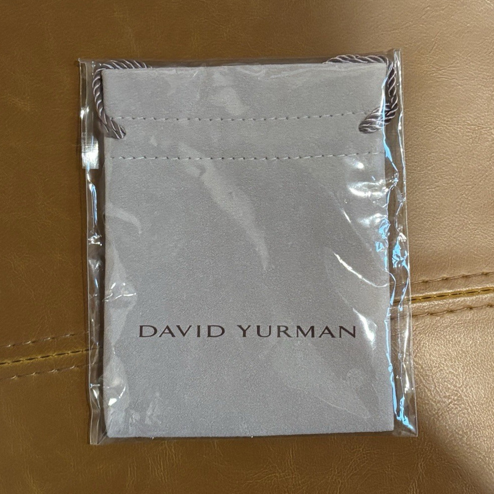 David Yurman Fabric Drawstring Jewelry Pouch Bag Gray Rectangle