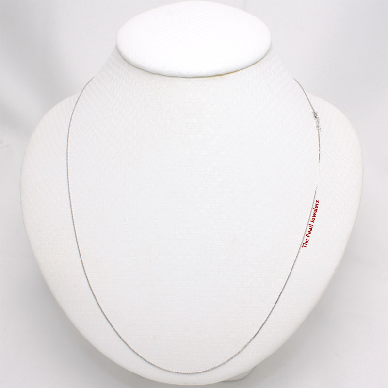 14kt Solid White Gold 0.6 mm Classic Box Chain Necklaces TPJ