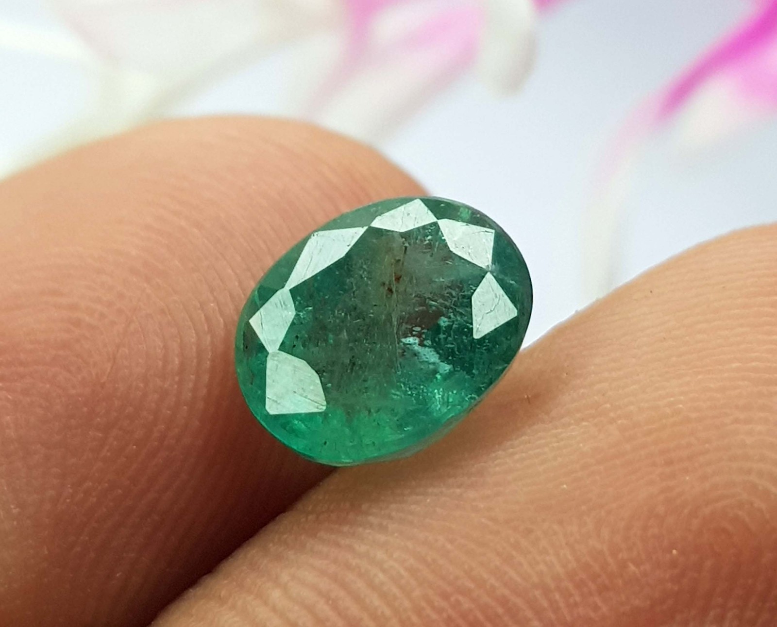 1.89 Ct Natural Emerald Oval Cut Rich Green Zambian Mines Top Quality Gemstone