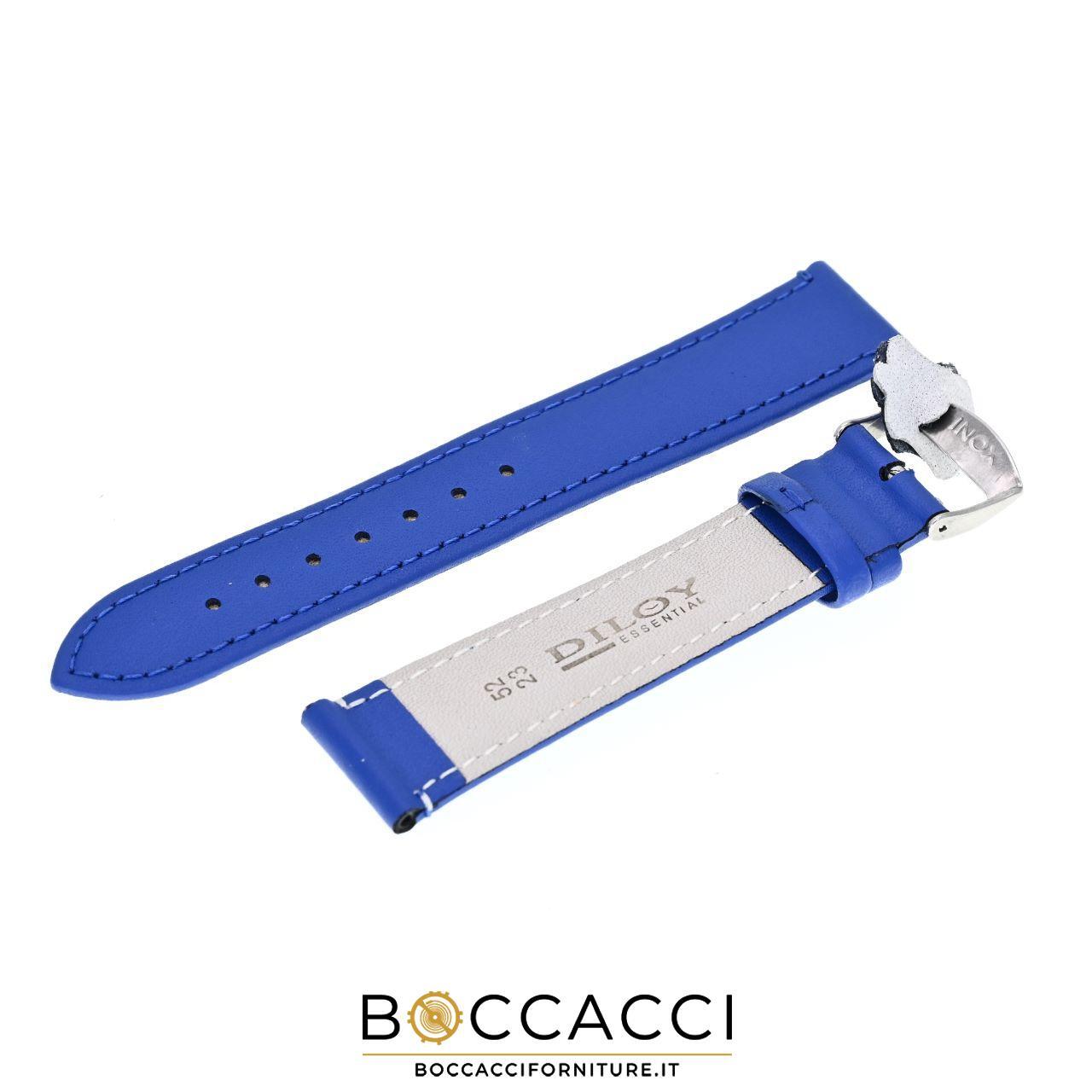 DILOY 16mm Blue Smooth Unpadded Leather Strap (NEW)