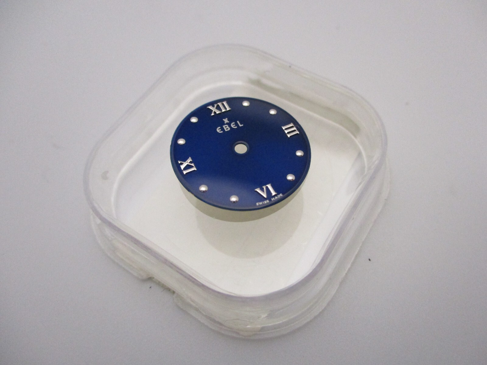 EBEL (Beluga?) Deep Blue 17.8mm Round Watch Dial w/feet @ approx 32 & 58 minutes