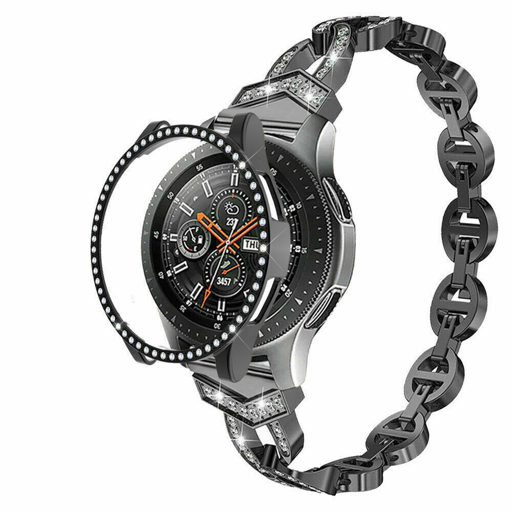 Bling Metal Band Strap+Case For Samsung Galaxy Watch 4 5 40/44mm/Classic 42/46mm