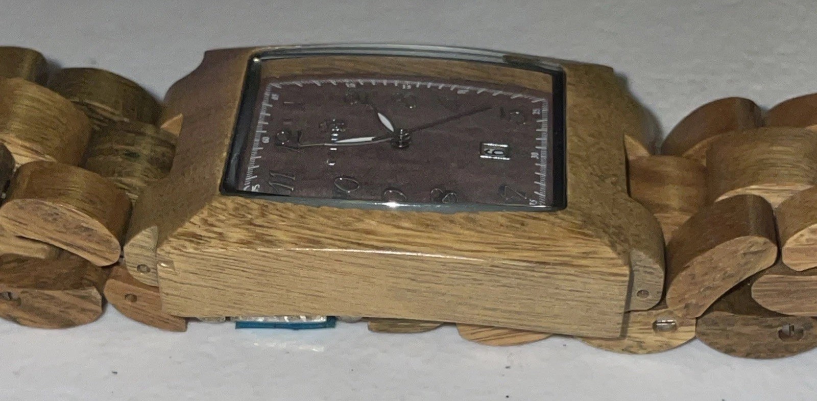 Tank Watch-Wood Quartz(EARTH BRAND), Date Window, Never worn Works W-30