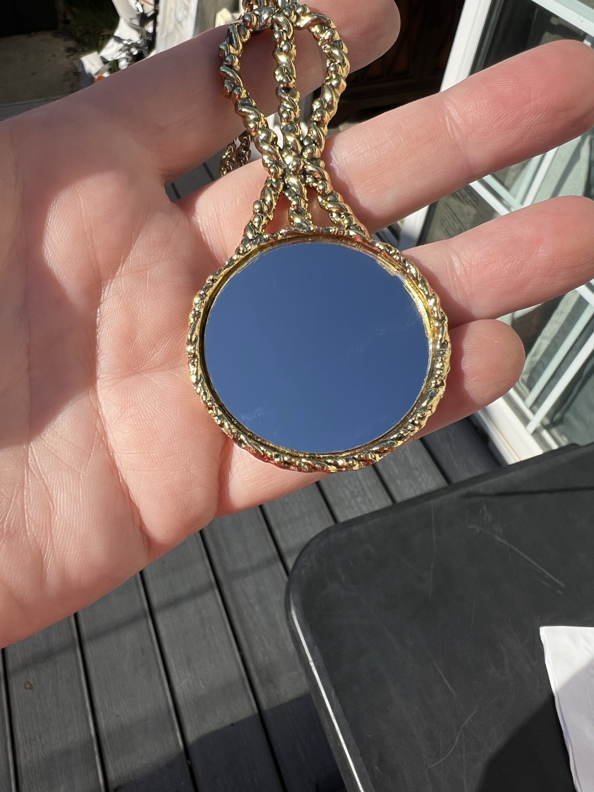 Capricorn Zodiac Necklace Pendant by HMS Madeira True Vintage With Mirror
