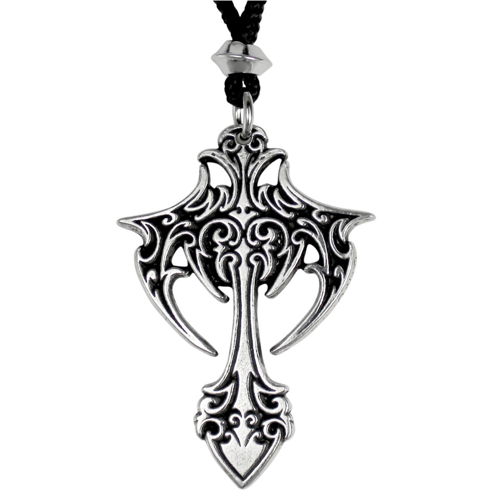Large Gothic Necklace Vampire Cross Pendant Tribal Fashion Jewelry