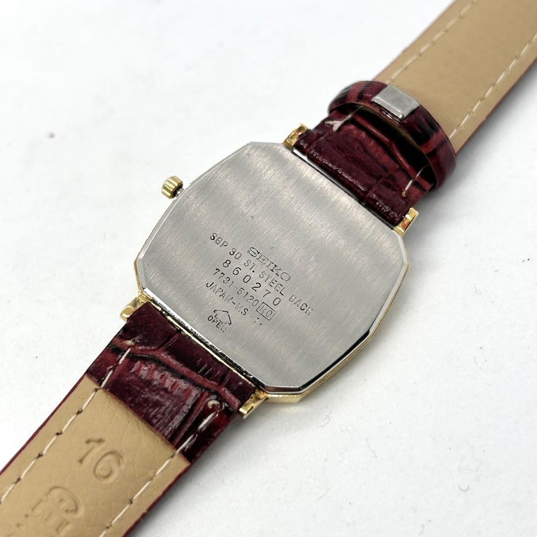 SEIKO Dolce 7731-5120 Gold Hexagon Men’s Qz Watch JAPAN Vintage 1985