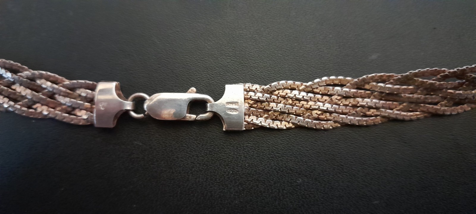 Vintage IBB 925 Sterling 7 Strand Braided Herringbone Necklace 23g 9mm