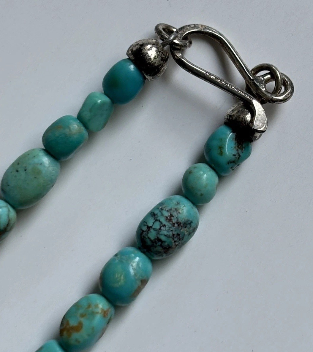 Jay King Turquoise & Lapis Beaded 34” Single Strand Necklace 925 Hook Closure