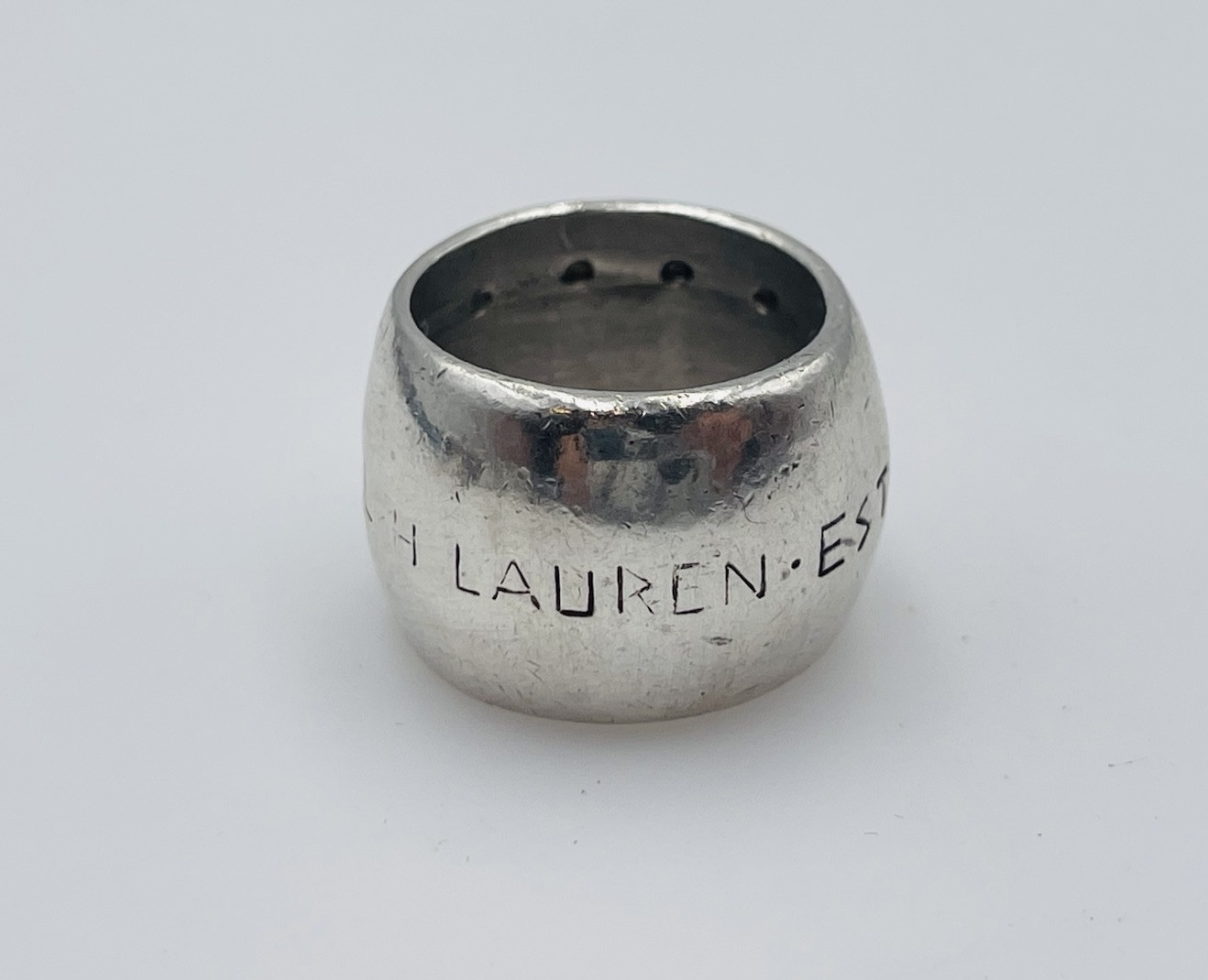 Polo Ralph Lauren Vintage Sterling Silver Wide Band Ring Size 7.5