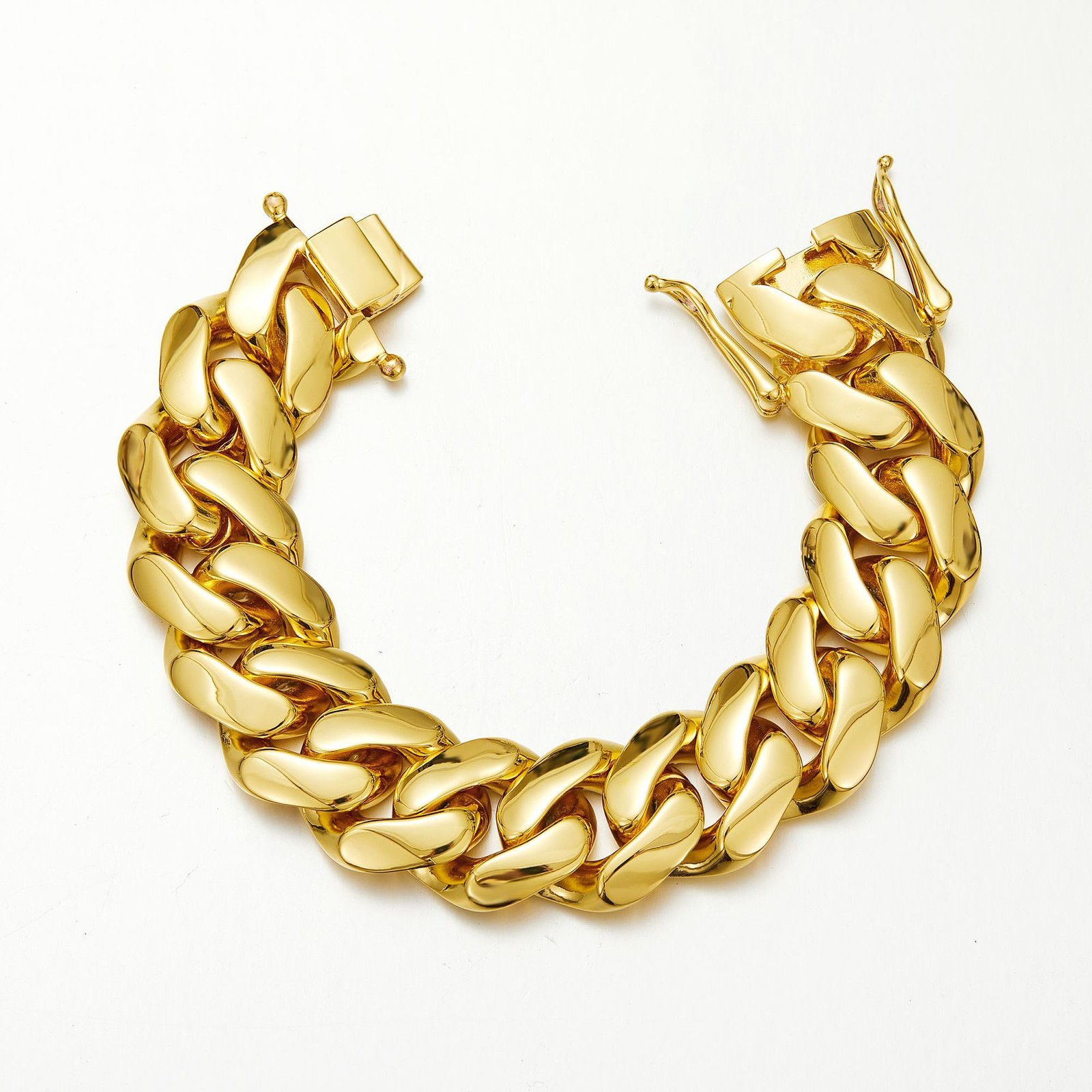 Miami Cuban Link Chain Necklace Bracelet 14K Gold Plated Stainless Steel 12-20MM