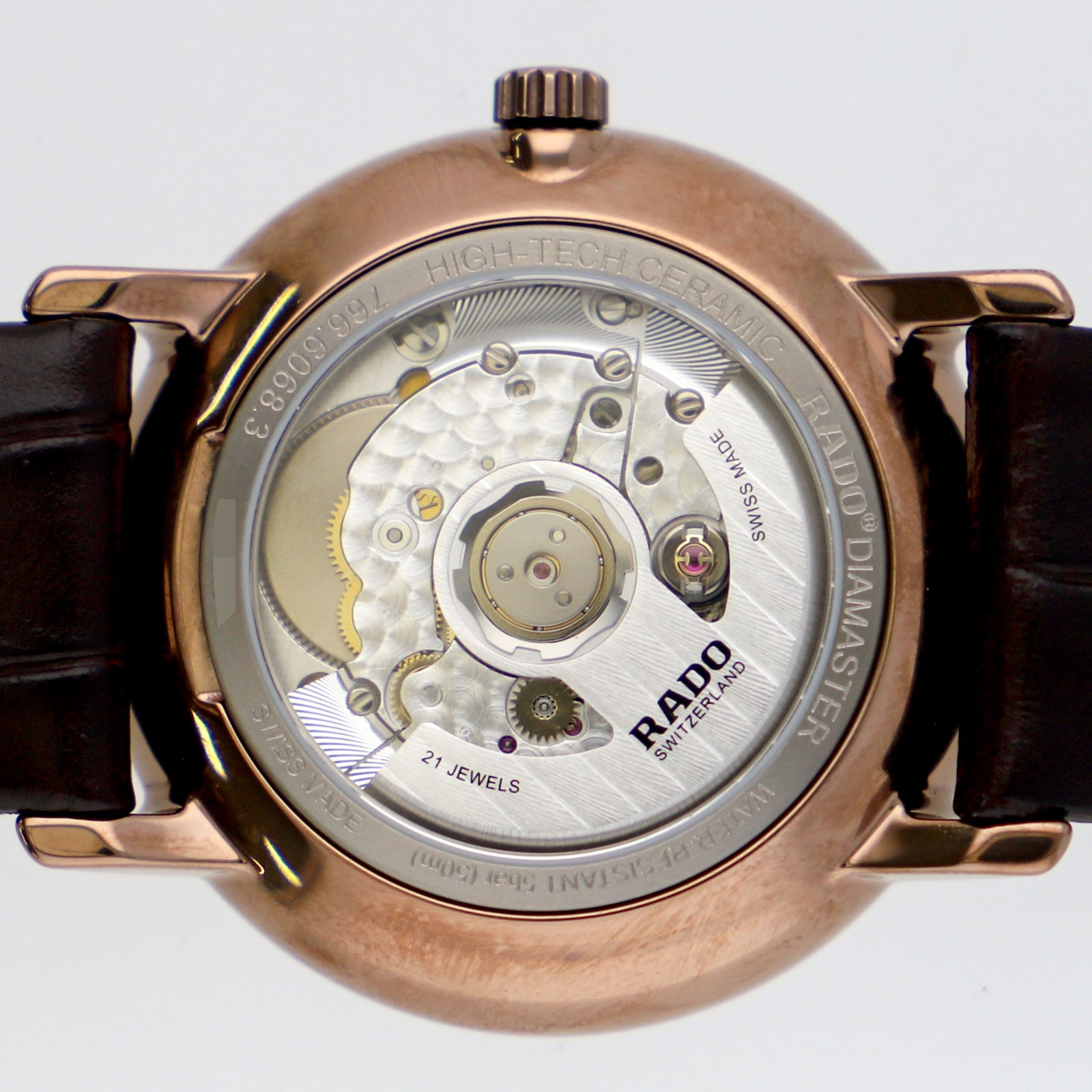 RADO R14068026 Diamond master white Dial Automatic Ceramic Leather Men’s