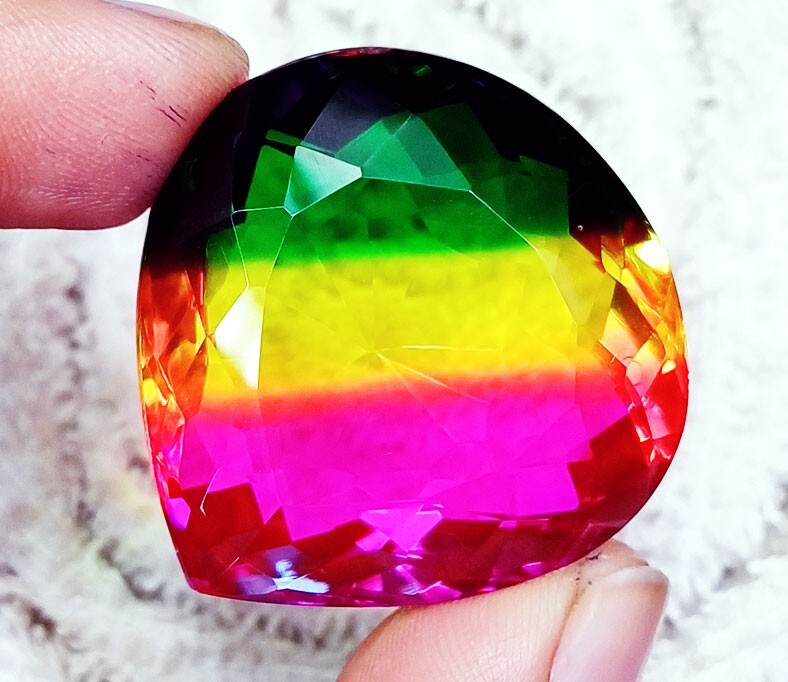 Pear Cut Watermelon Tourmaline Certified Loose Gemstone 97.70 Ct With Free Gift