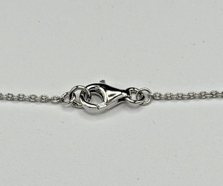 Sterling Silver Lab Pink Opal Pendant Necklace 18″ 3.2g NWT Gift Box