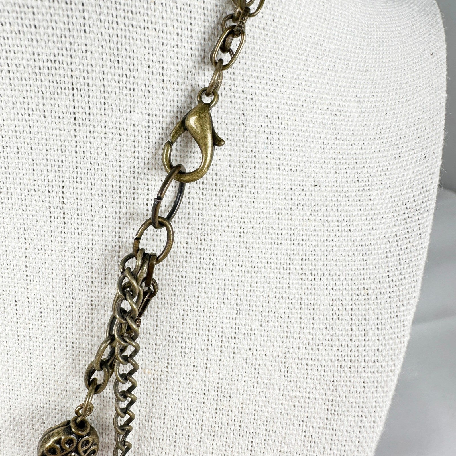 Army Major Field Grade Patch Necklace Handmade Assemblage Vintage Beads 18″